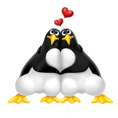 Obraz premium pinguini innamorati