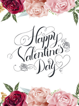 Happy Valentine's day decorative calligraphy