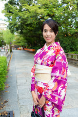 Fototapeta premium Young Woman with kimono dress