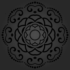 Seamless vector round black ornament. Modern geometric pattern with repeating elements