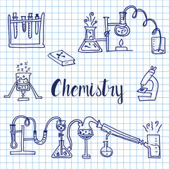 Chemistry sketch hand drawn illustration vector