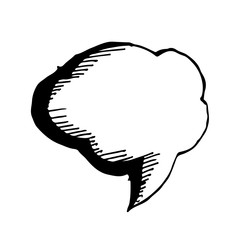 Speech bubble hand drawn Illustration symbol design