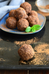 Raw Vegan Sweet Balls; Carob, Coconut and Date Candies 