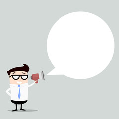businessman with loudspeaker