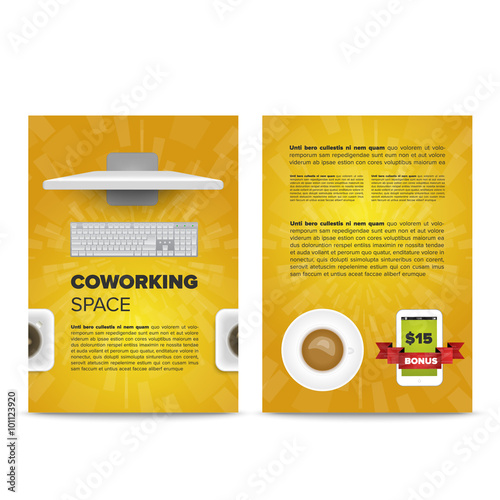 Coworking Space Leaflet Template Stock Image And Royalty