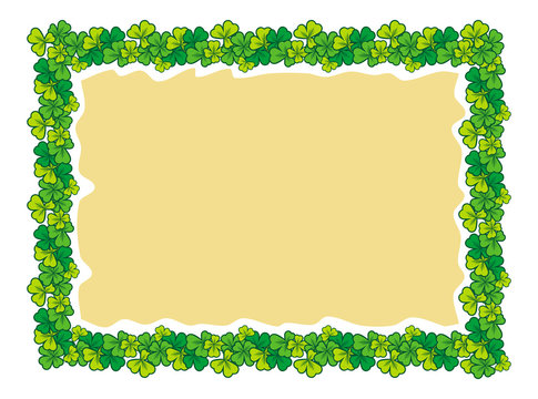 Beautiful color frame with clover