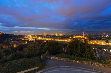 Obraz premium Night Florence top view (Italy).