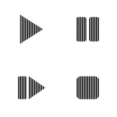Play, pause, stop, forward signs set.