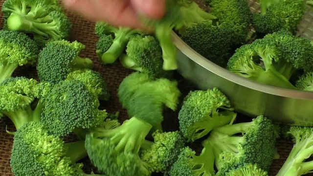 Fresh broccoli on the table
