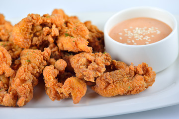 fried chicken on white plate