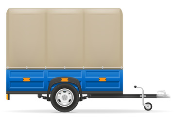 car trailer for the transportation of goods vector illustration