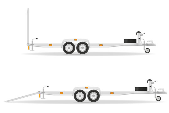 car trailer for transportation vehicles vector illustration