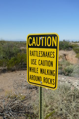 Caution Rattlesnakes Warning Sign