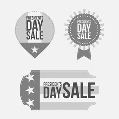 Presidents Day Labels Set on white Background