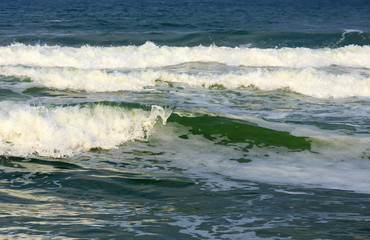Sea surf view from beach.