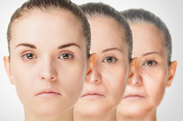 Aging process, rejuvenation anti-aging skin procedures - obrazy, fototapety, plakaty