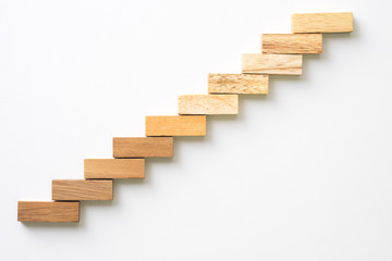 Wood block stacking as step stair.