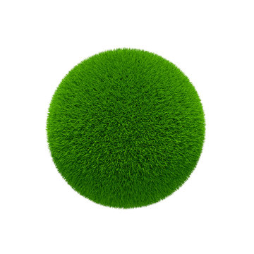 green grass globe isolated over white
