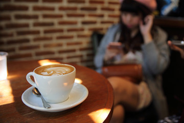 coffee on wood background