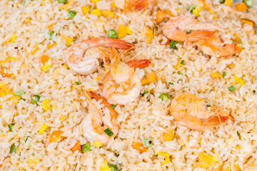 Fried rice with prawns.
