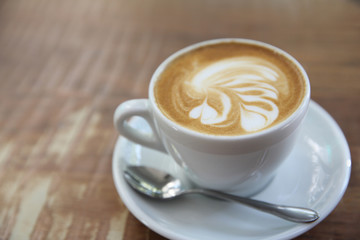 coffee on wood background