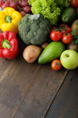 vegetables on old wooden background © Olha Afanasieva