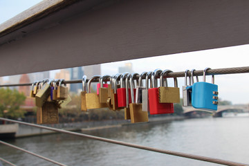 Lockers at the bridge. Symbol of love forever.
