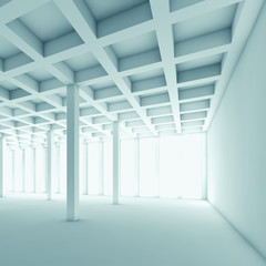 Abstract architecture background, empty 3d room