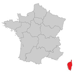 Frankreich - Korsika (Vektor in Rot)