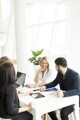 Young people working in the office