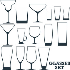 set of different glasses