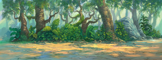 forest background painting