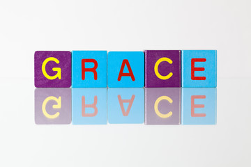 Grace - an inscription from children's  blocks