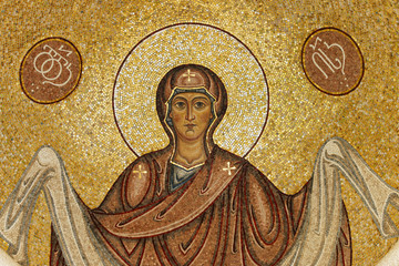 the image of St. Mary mosaic Georgia Caucasus © koss13