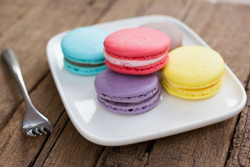 French colorful macarons.