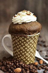 Coffee and almond mug cake.