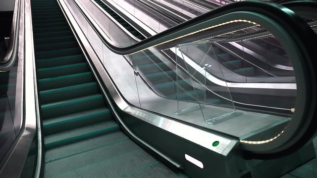 modern escalator in a subway station