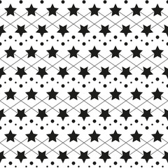 Star monochrome seamless texture illustration 