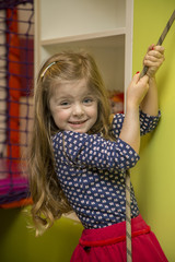 Little girl in the playroom