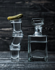 pyramid of cold alcoholic beverages