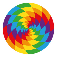 Circle of abstract psychedelic rainbow illustration 