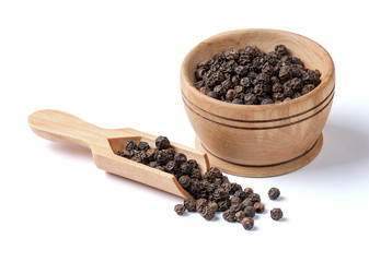 Black pepper isolated on white
