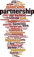 Obraz premium Partnership word cloud concept. Vector illustration