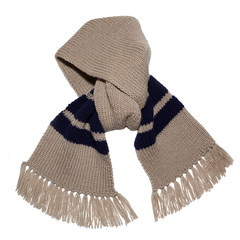 Winter knitted woolen scarf.