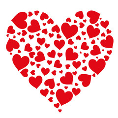 Pattern of hearts isolated object illustration 