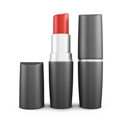 Obraz premium Two lipsticks isolated on white background. 3d rendering.