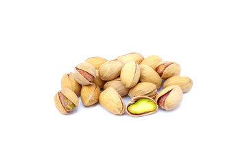 pistachios in the shell on a white background