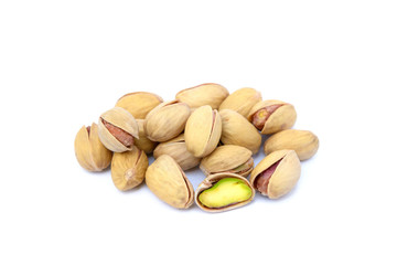 pistachios on a white background