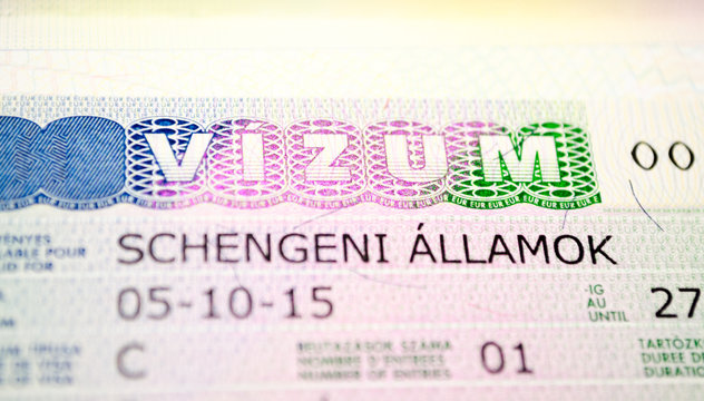 European Schengen visa in the passport