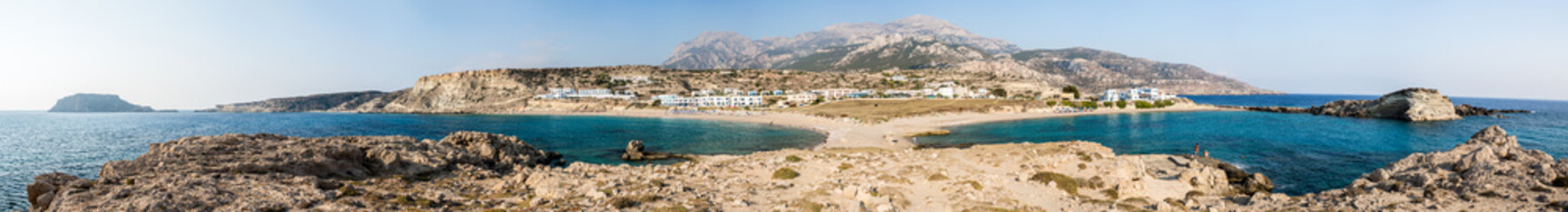 Fototapeta na wymiar Panoramic view of Lefkos beach. Karpathos island. Greece.